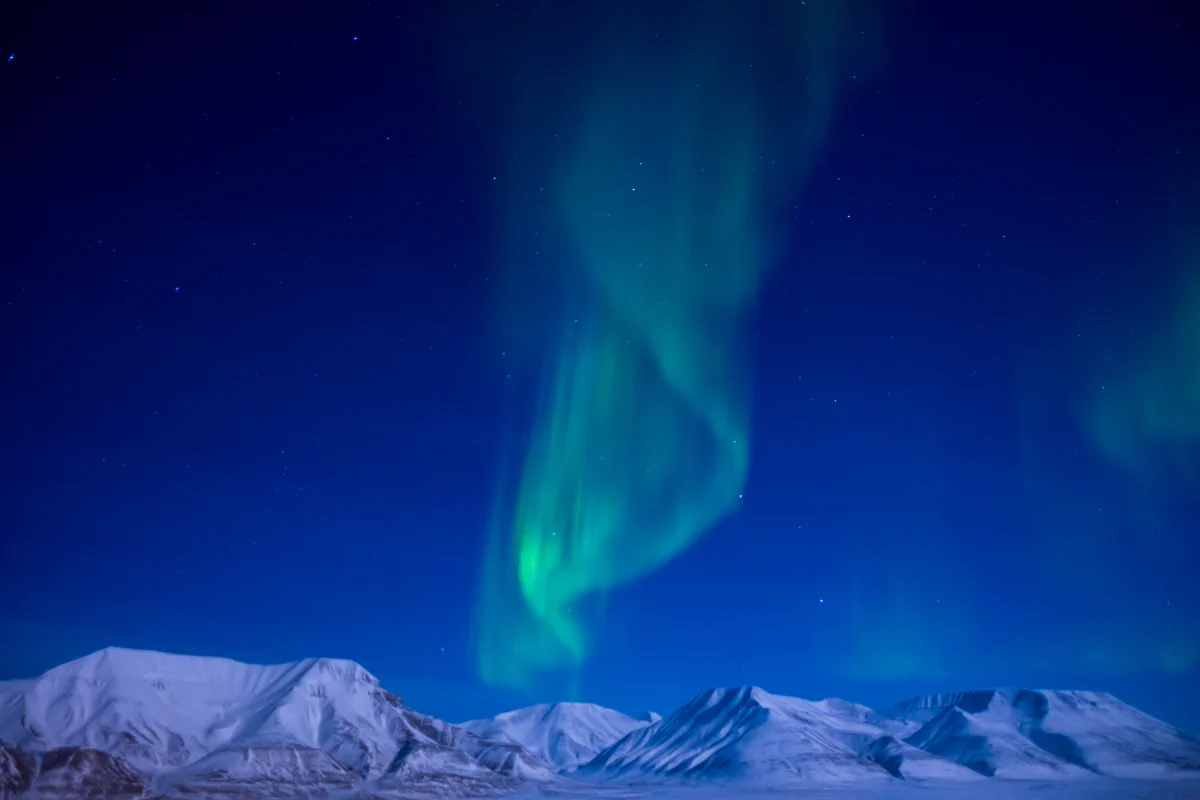 Aurora borealis above Longyearbyen